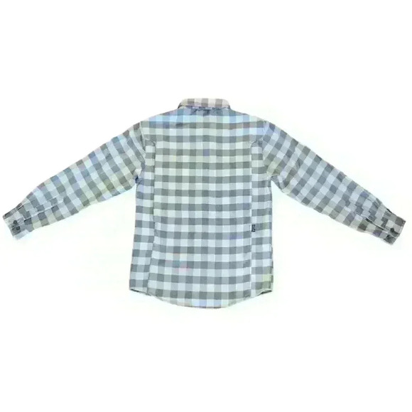 Men's AFTCO Plaid Button Up Shirt Gray White Size S - Picture 2 of 9
